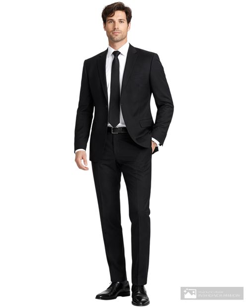 Traje PuroEGO slim fit negro sólido para hombre