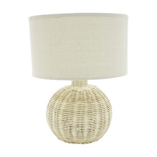 Lámpara de mesa con base redonda de bambú 45 cm