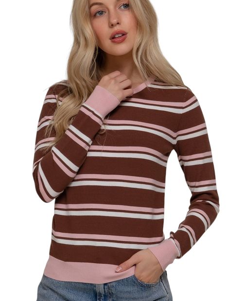 Suéter Active Basic pull over rayado para mujer