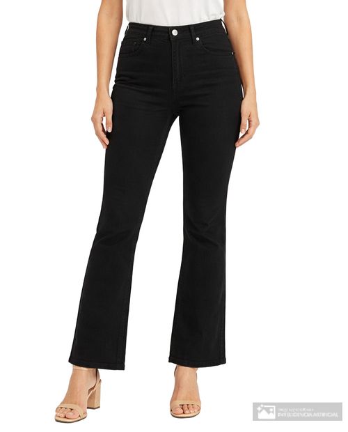 Jeans Nicolle bootcut negro de cintura alta para mujer