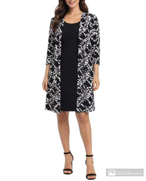 Vestido Connected Apparel formal manga 3/4 para mujer