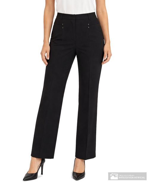 Pantalón Zac and Rachel wide leg negro de cintura alta para mujer