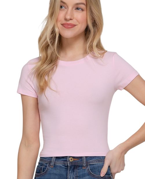 Camiseta Active Basic rosada manga corta para mujer
