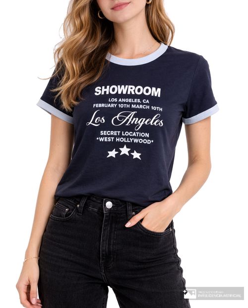 Camiseta Orange estampada manga corta para mujer