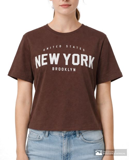 Camiseta Active Basic estampada manga corta para mujer