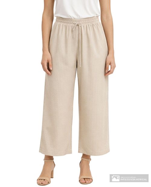 Pantalón Sabrina pull on rayado de cintura alta para mujer
