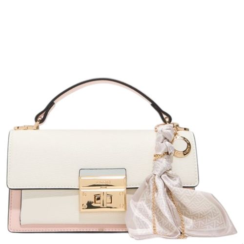 Cartera top handle Aldo color blanco para mujer