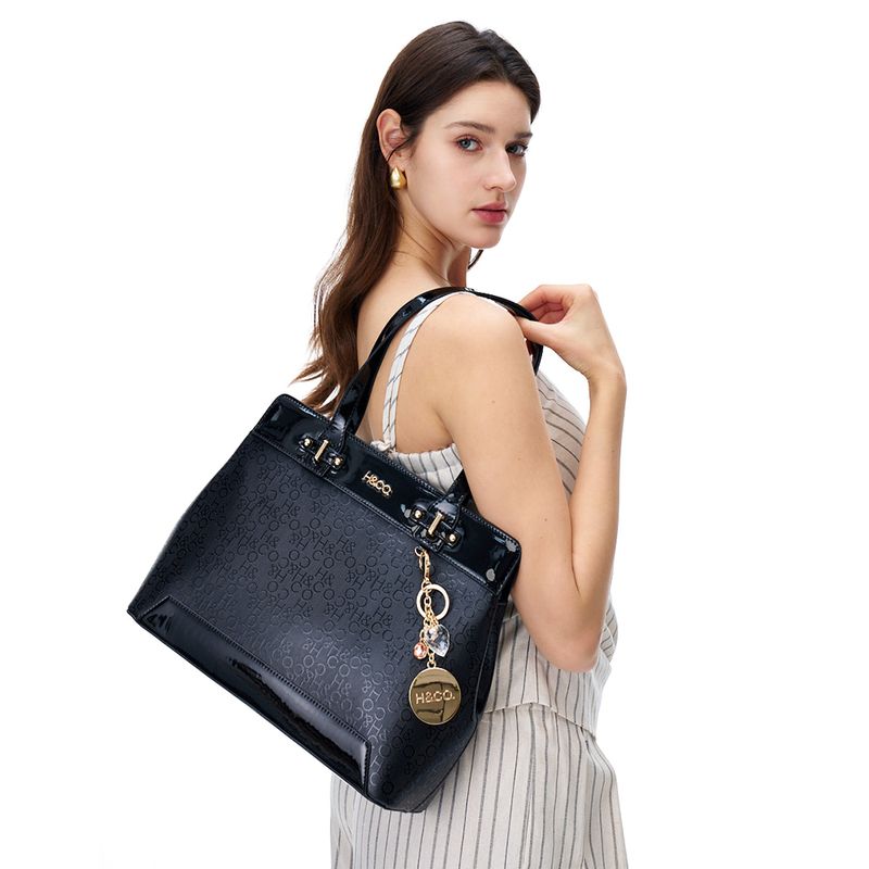 Dúo de carteras tote/crossbody H&Co color negro para mujer - Siman ...