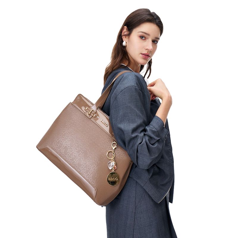 Dúo de carteras tote/crossbody H&Co café para mujer - Siman El Salvador