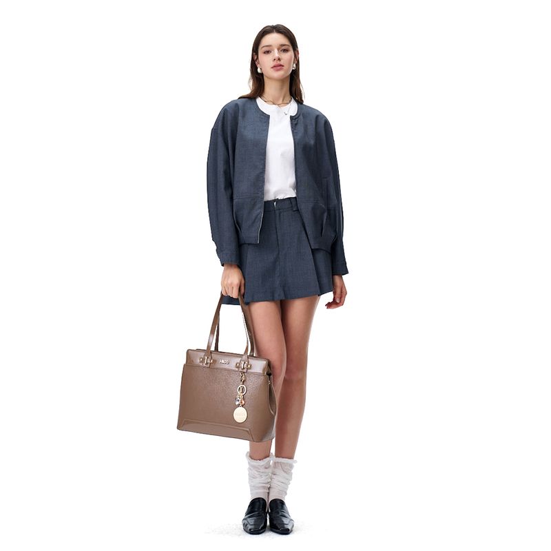 Dúo de carteras tote/crossbody H&Co café para mujer - Siman El Salvador