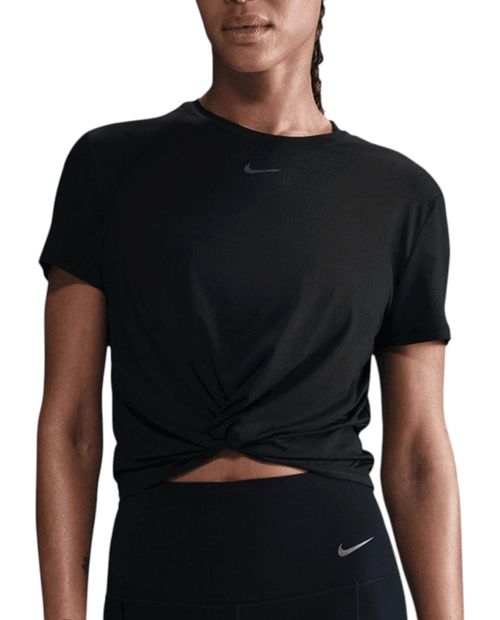 Camiseta deportiva Nike negra manga corta para mujer