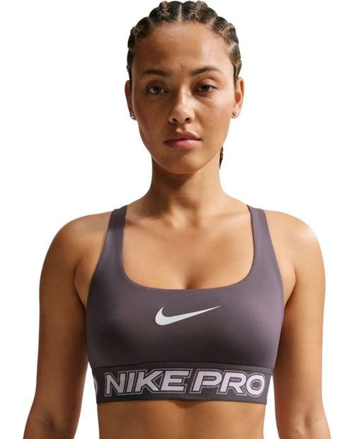 Top bra deportivo Nike gris estampado para mujer