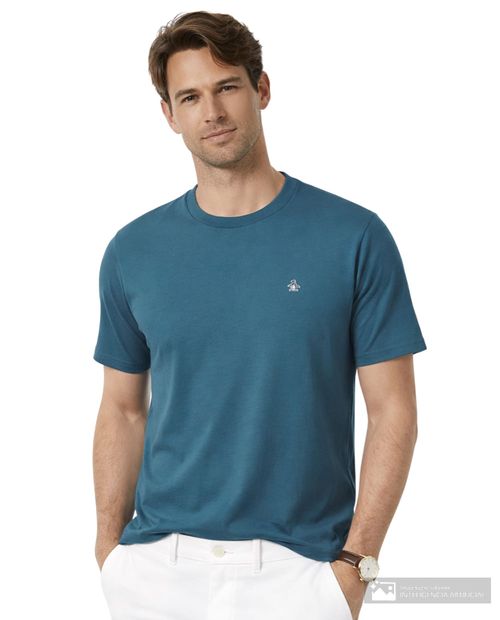 Camiseta Penguin slim fit azul heather para hombre