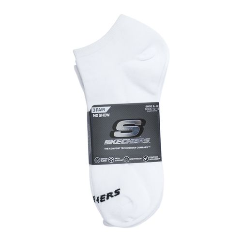 Pack de 3 pares de calcetines Skechers low cut blancos sólidos para hombre