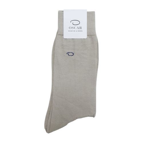 Pack de 3 calcetines Oscar de la Renta crew beige sólido para hombre