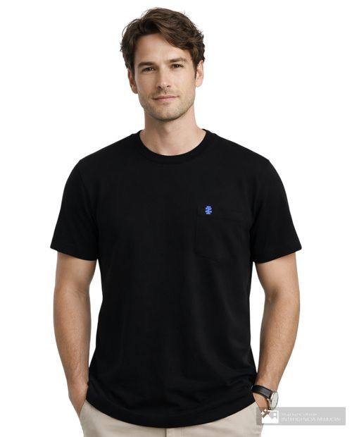 Camiseta básica Izod slim fit negra sólida para hombre