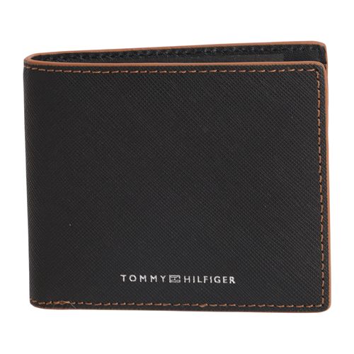 Cartera plegable texturizada negra de Tommy Hilfiger para hombre