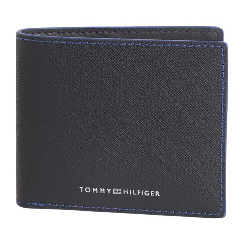 Billetera bifold Tommy Hilfiger azul navy texturizada para hombre