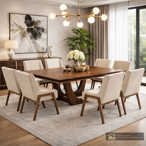 Juego de comedor 8 personas rectangular Noruega