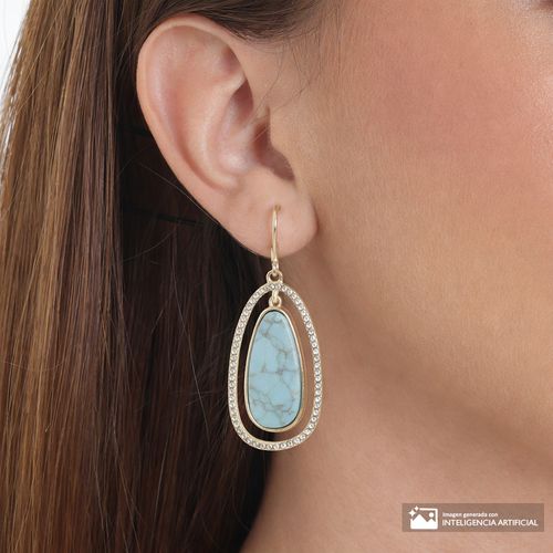 Aretes largos color dorado para mujer