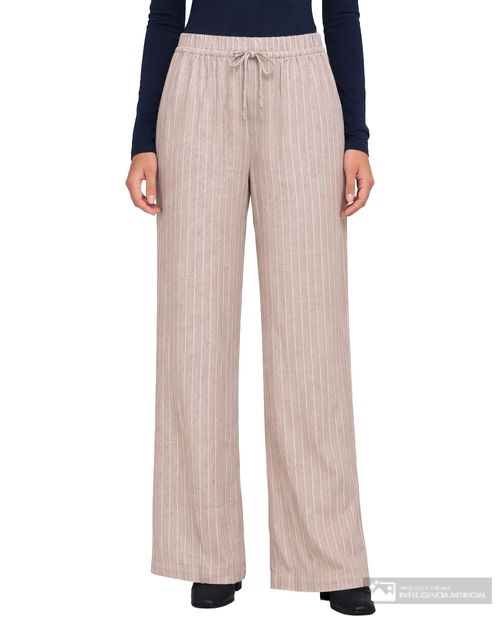 Pantalón Only pull on rayado de cintura alta para mujer