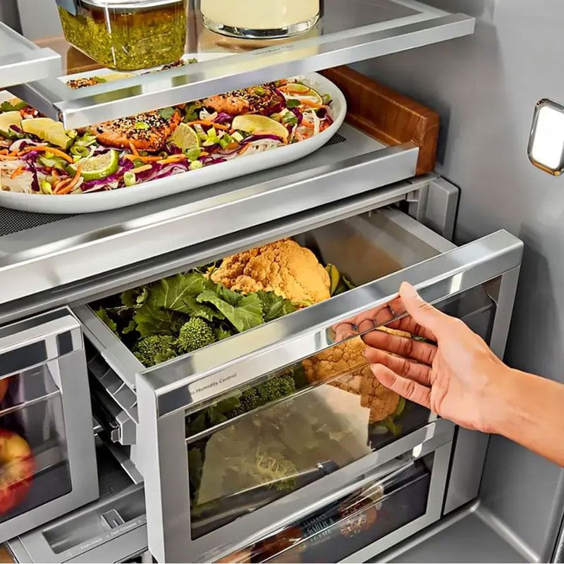 Combo Refrigeradora French door 758 L (26 PCU) PCU KRFF577KPS + Licuadora Pure Power KitchenAid, 10 Velocidades - 2Litros KitchenAid-1772663209289