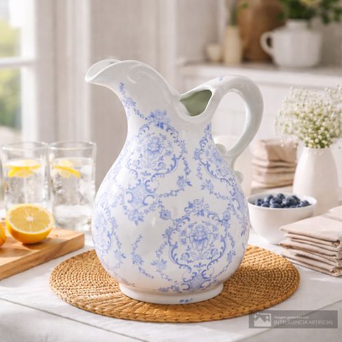 Jarra decorativa de cerámica con diseño 22x15 cm