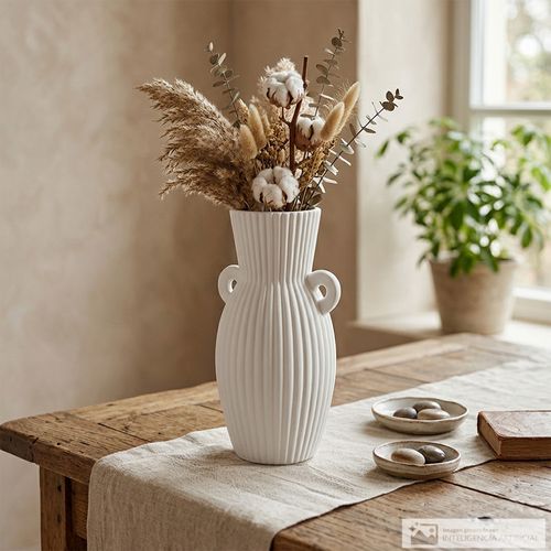 Jarrón decorativo de cerámica con textura 30x17 cm