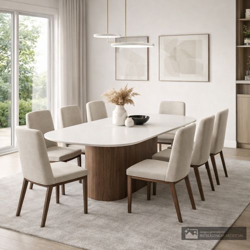 Juego de comedor 8 personas con vidro Kalina