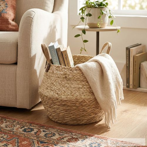 Cesta decorativa con asas 28x29 cm