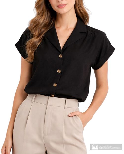 Blusa Marcella camisera manga corta para mujer