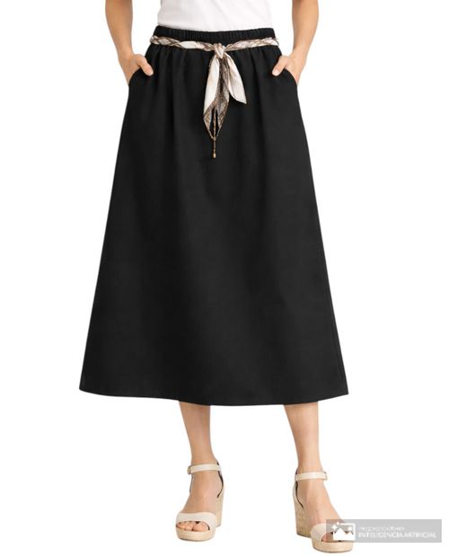 Falda Marcella midi de cintura alta para mujer