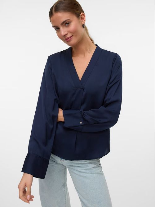 Blusa Vero Moda casual blanca sólida manga larga para mujer