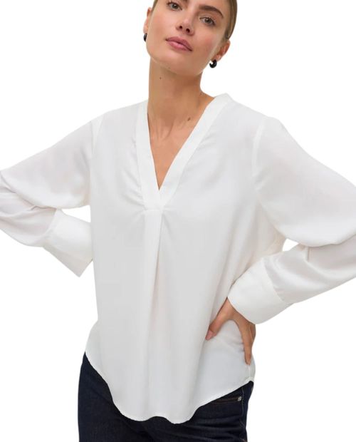 Blusa Vero Moda casual blanca sólida manga larga para mujer