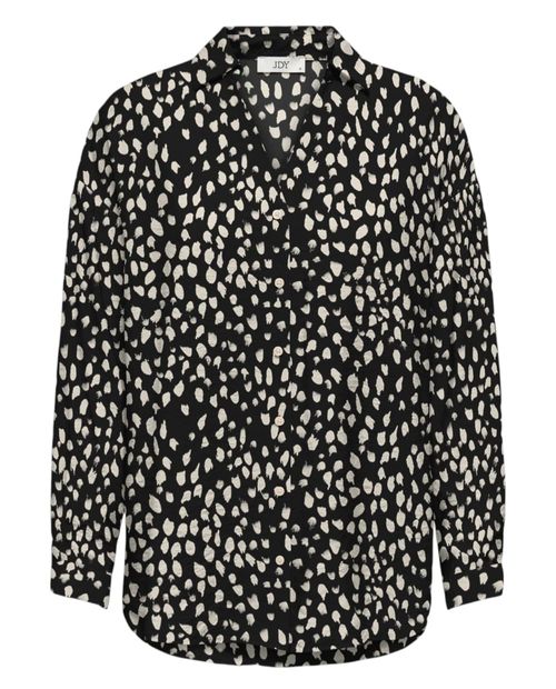 Blusa JDY camisera negra estampada manga larga para mujer
