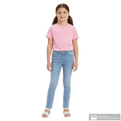 Pantalón azul denim flare para niña