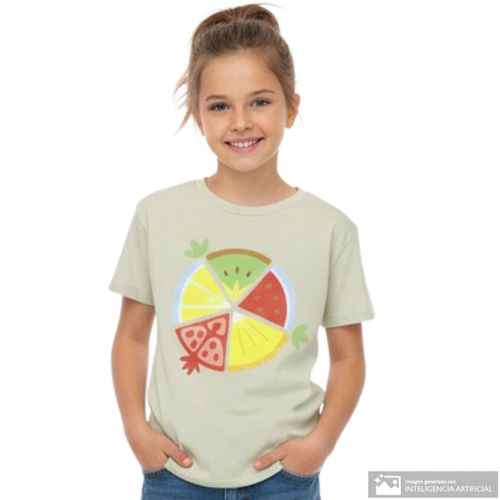 Camiseta verde con estampado para niña