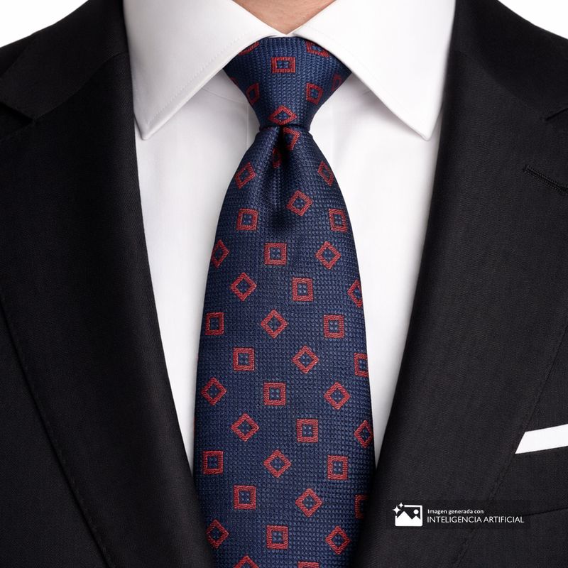 Corbata Unexpected azul navy con mini print geométrico para hombre ...