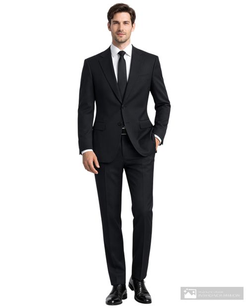 Traje formal Nautica tailored fit negro sólido para hombre