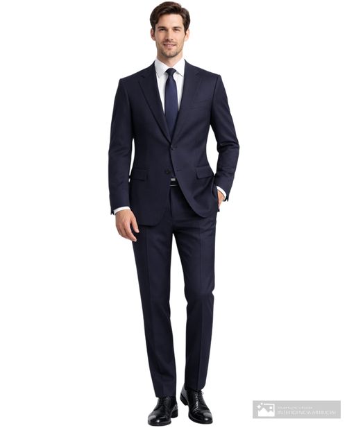 Traje formal Nautica tailored fit azul navy sólido para hombre