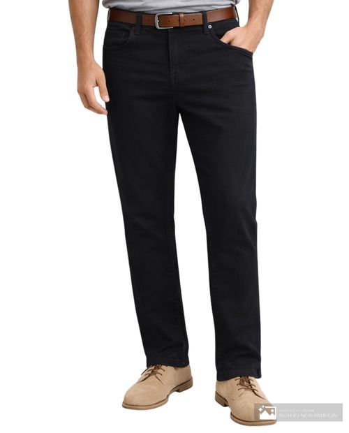 Vaqueros de mezclilla negros de corte slim para hombre