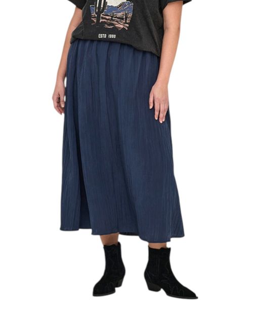 Falda Only Carmakoma maxi azul con textura para mujer