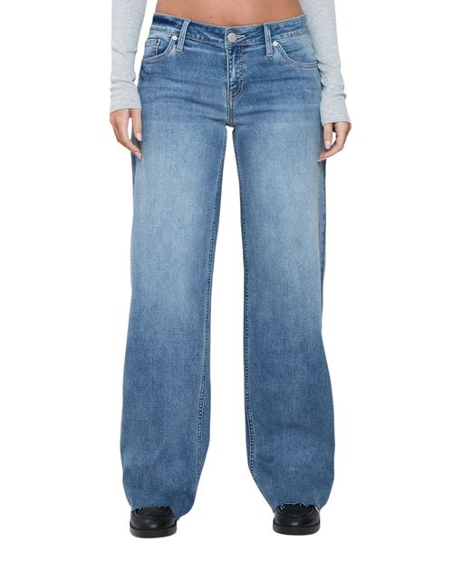 Jeans YMI wide leg azul cintura baja para mujer