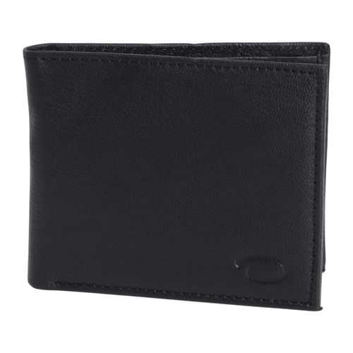 Billetera bifold Oscar de la Renta negra texturizada para hombre
