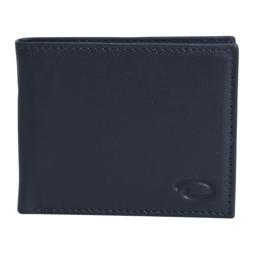 Billetera bifold Oscar de la Renta azul navy texturizada para hombre