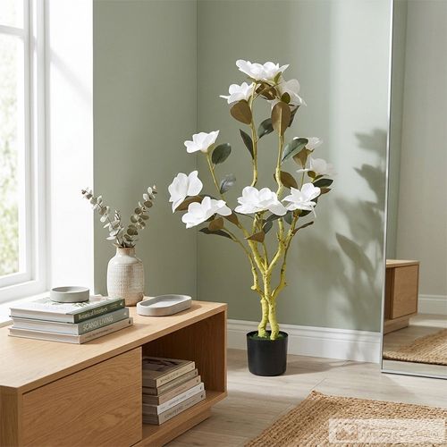 Planta artificial de magnolias blancas 104 cm