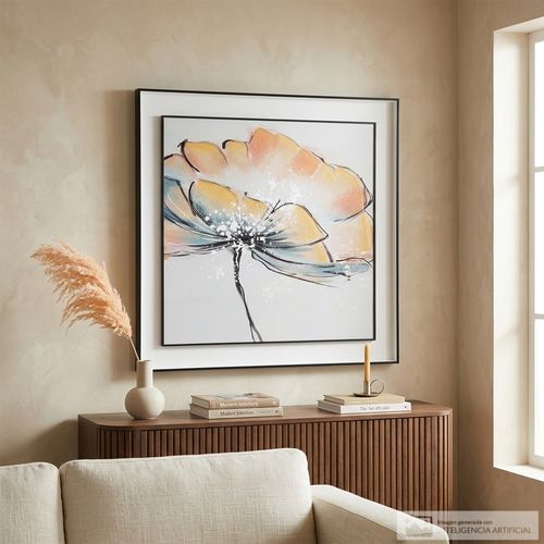 Cuadro decorativo flor abstracta 80x80 cm