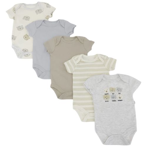 Set de 5 mamelucos multicolor para bebé niño