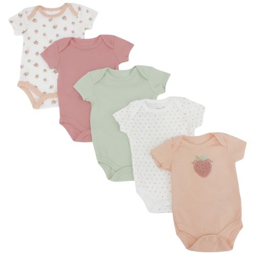 Set de 5 mamelucos multicolor para bebé niña