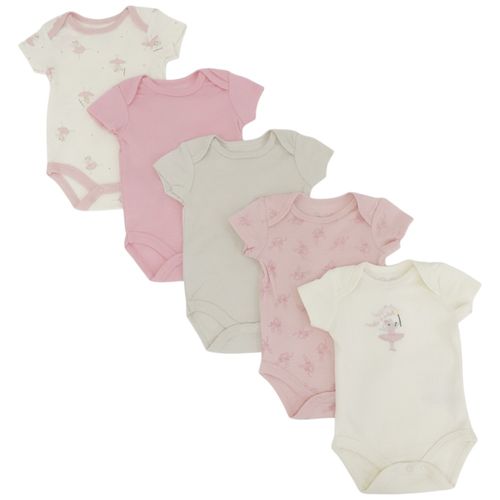 Set de 5 mamelucos multicolor para bebé niña